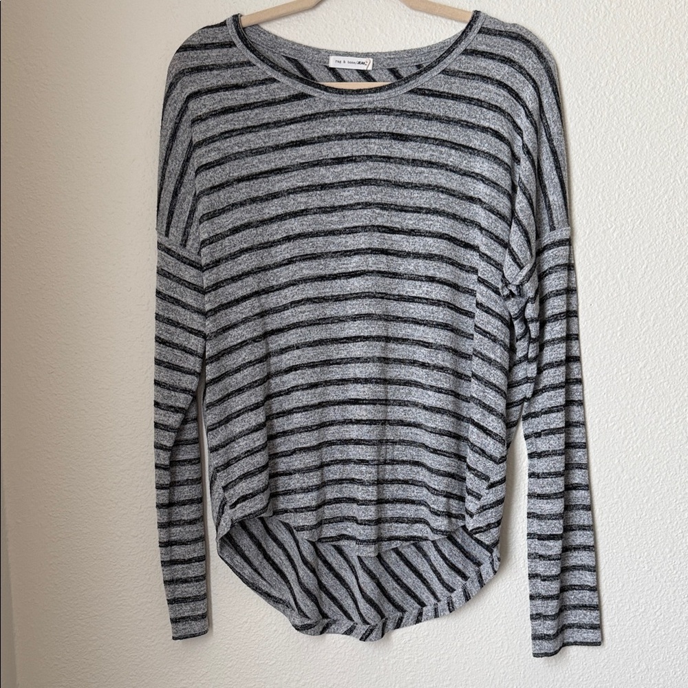 Rag & Bone The Knit Striped Long Sleeve Tee